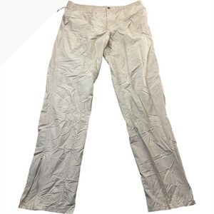 Vtg 80s Woolrich NWT Deadstock Nylon Wind Pants Women L Ankle Zip Natural